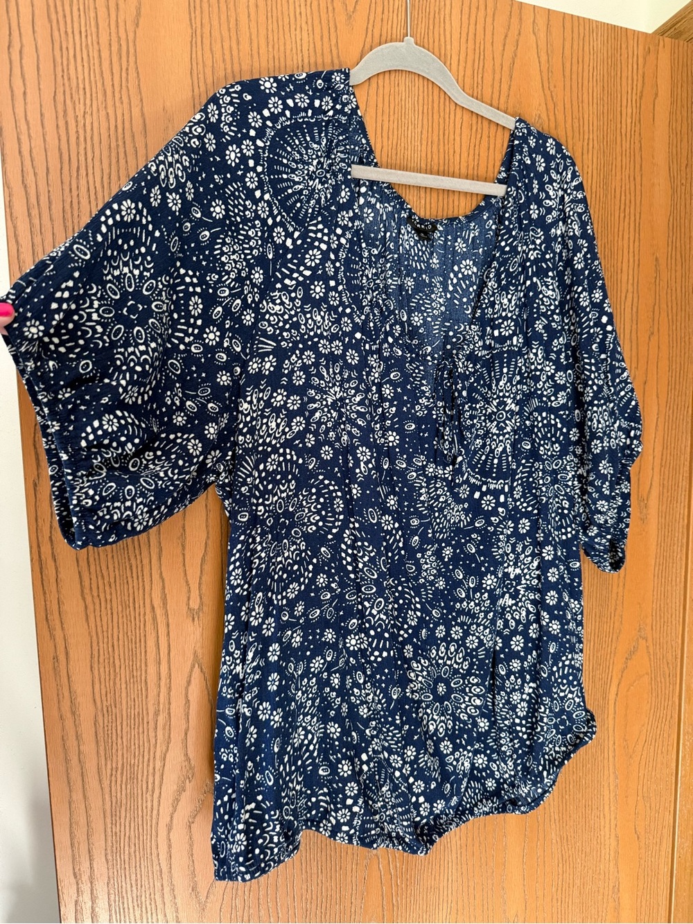 torrid Navy and White Mandala Print Tunic